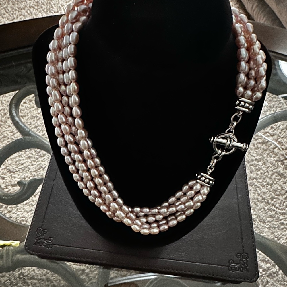 Honora ❤️ 6 Strain Pink Fresh Water Pearl Statement Necklace. Pre❤️Loved - Picture 6 of 13